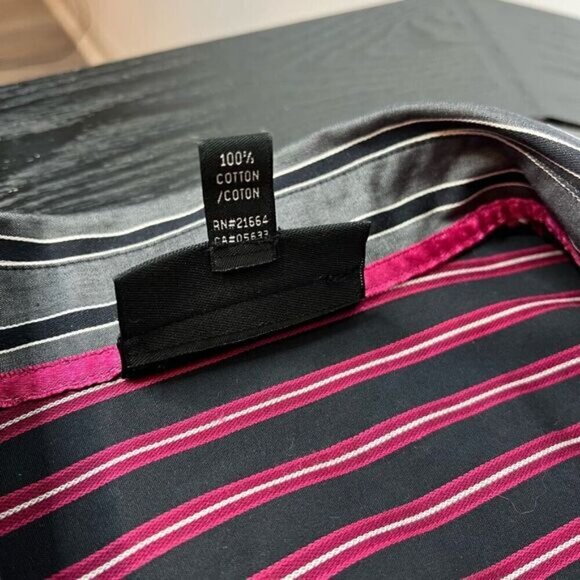 Foxcroft Women's 12 Stripe Non-Iron Shape Fit Long Sleeve Button-Up Shirt Grey - Picture 11 of 12